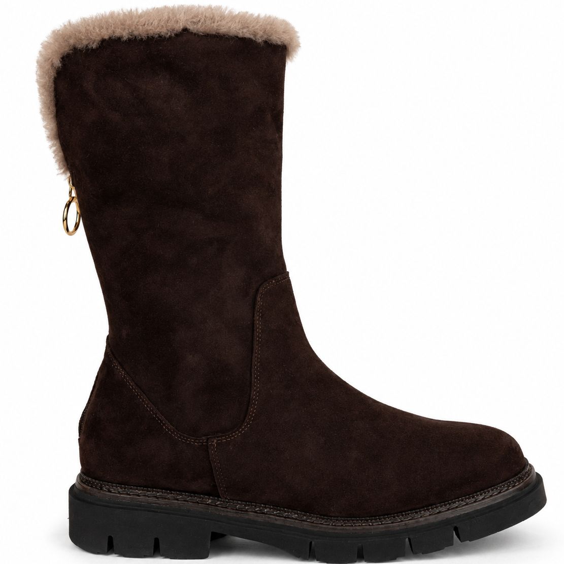 Замшевые сапоги с мехом