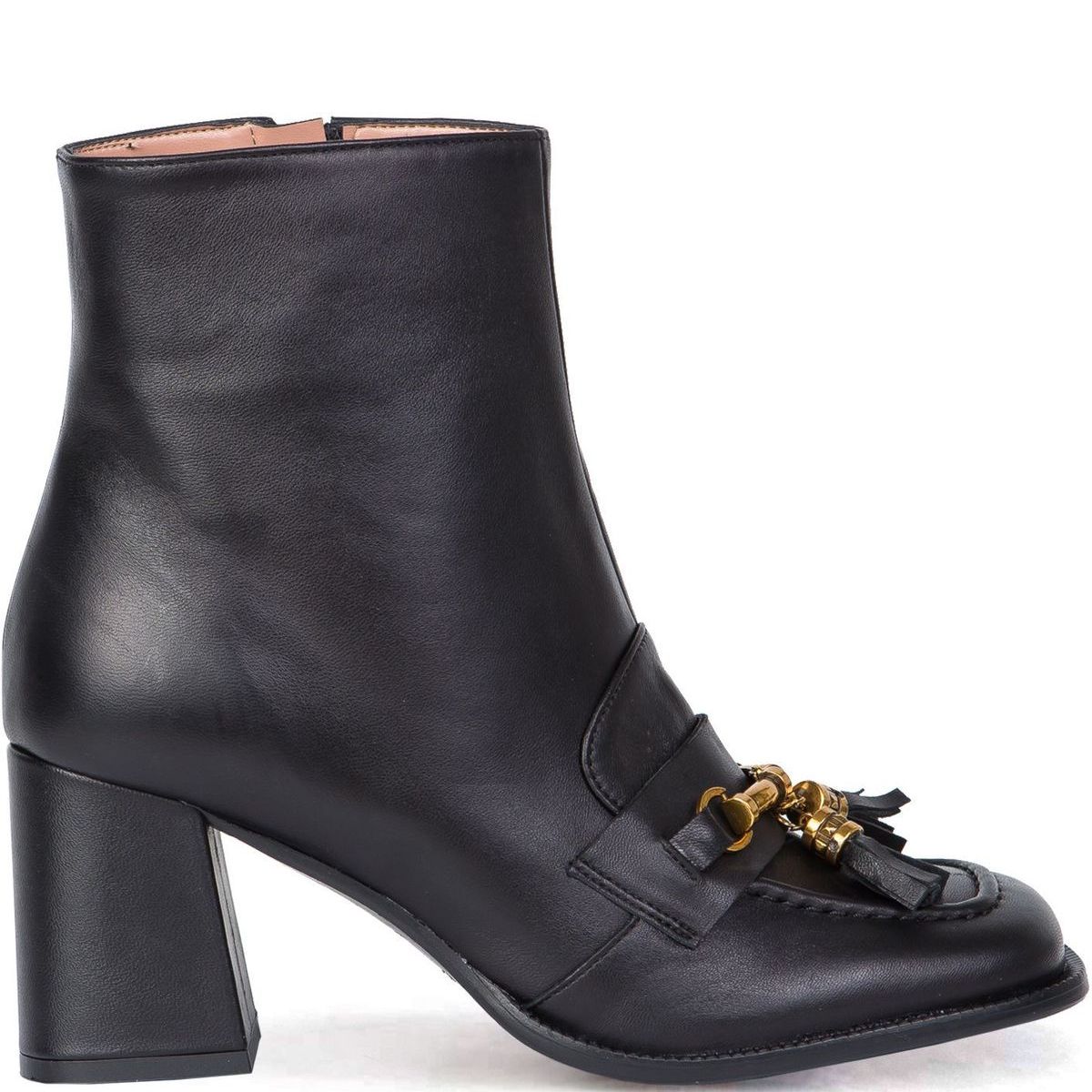 Кожаные ботильоны