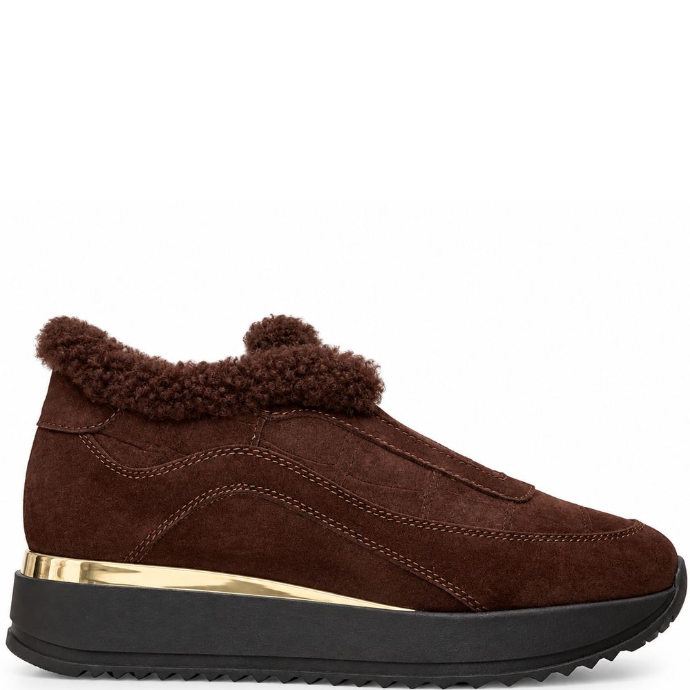 Замшевые кроссовки с мехом