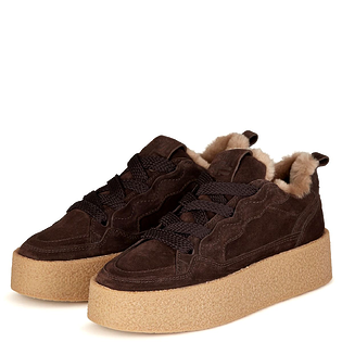 Замшевые кеды с мехом