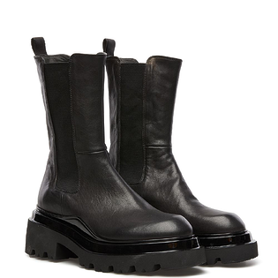 Кожаные ботинки-челси с мехом