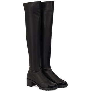Высокие кожаные сапоги