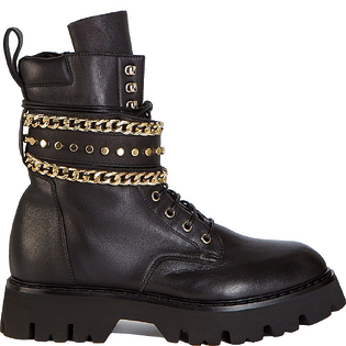 Кожаные ботинки с мехом